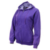 HighwayLeather Milwaukee Leather women's distressed purple full-zip sweatshirt with long sleeves and front pocket, casual hoodie.