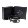 Milwaukee Leather men's black genuine leather belt with skull and stud design, 1.5-inch wide biker belt with buckle.