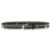Milwaukee Leather men's black genuine leather belt with silver studs and skulls, 1.5-inch wide, featuring a metal buckle for bikers.