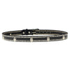 Men's black genuine leather belt with skull and stud design, Milwaukee Leather MP7103 BLA1127, 1.5-inch wide biker belt with buckle