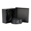 Milwaukee Leather men's black genuine leather belt with 1.5-inch width and interchangeable buckle, stylish and durable accessory.
