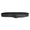Milwaukee Leather men's black genuine leather belt with 1.5-inch width and interchangeable buckle, showcasing detailed craftsmanship.