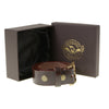 Milwaukee Leather men's light brown genuine leather belt with 1.5-inch width and interchangeable buckle, shown in image.