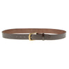 Milwaukee Leather men's light brown genuine leather belt with interchangeable buckle, 1.5 inches wide, featuring detailed craftsmanship.