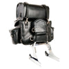 Milwaukee Leather MP8100 large black PVC motorcycle touring pack sissy bar bag with two compartments and secure straps.