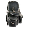 Milwaukee Leather MP8100 black PVC large 2-piece motorcycle touring pack sissy bar bag with straps and buckles.