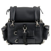 Milwaukee Leather MP8100S large black PVC motorcycle touring pack with studs, designed as a sissy bar bag for bikers.
