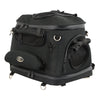 Milwaukee Leather MP8103 large black heavy-duty textile motorcycle pet carrier sissy bar bag with vented design for bikers.