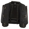 Milwaukee Leather MP8105 large black textile motorcycle back rack sissy bar bag with four outer pockets and sturdy straps.