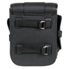 Milwaukee Leather MP8110 small black PVC motorcycle cruiser sissy bar bag with turn clasp and zipper closure, designed for bikers.