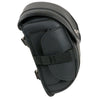 Milwaukee Leather MP8110 small black PVC motorcycle cruiser sissy bar bag with turn clasp and zipper closure, designed for bikers.