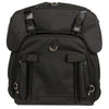 Milwaukee Leather MP8125 large black textile motorcycle sissy bar bag with two compartments and adjustable straps for bikers.
