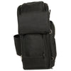 Milwaukee Leather MP8125 large black textile motorcycle sissy bar bag with two compartments and adjustable straps on a bike.