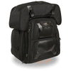 Milwaukee Leather MP8125 large black textile motorcycle sissy bar bag with chrome accents and adjustable straps for bikers.