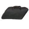 Black Milwaukee Leather MP8140 biker bags slant motorcycle saddlebags inside liner, textile material, large size, designed for motorcycle storage.