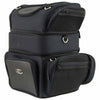 Milwaukee Leather MP8165 large black textile motorcycle sissy bar rack bag with five bonus pockets, designed for bikers.