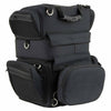 Milwaukee Leather MP8165 large black textile motorcycle sissy bar rack bag with five bonus pockets, designed for bikers.