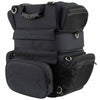 Milwaukee Leather MP8165 black textile motorcycle sissy bar rack bag with five bonus pockets, designed for bikers.