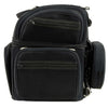 Milwaukee Leather MP8170 black textile motorcycle sissy bar rack bag with five-pocket design, suitable for biker storage.