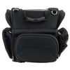 Milwaukee Leather MP8170 medium black textile motorcycle sissy bar rack bag with five pockets and double barrel design.