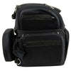 Milwaukee Leather MP8170 black textile motorcycle double barrel sissy bar rack bag with five pockets, designed for bikers.