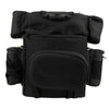 Medium black Milwaukee Leather 5 Pocket motorcycle textile sissy bar bag with double barrel design, suitable for biker bags.