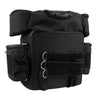 Medium black Milwaukee Leather 5-pocket motorcycle textile sissy bar bag with double barrel design, suitable for bikers.