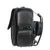 Milwaukee Leather MP8185 large black PVC motorcycle sissy bar bag with four pockets, designed for bikers and motorcycle travel.
