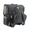 Milwaukee Leather MP8185 large black PVC motorcycle sissy bar bag with four pockets, designed for biker travel and storage.