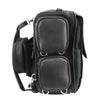 Milwaukee Leather MP8185 black PVC motorcycle sissy bar bag with four pockets, designed for travel and storage on bikes.