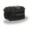 Milwaukee Leather MP8190 small black motorcycle textile and PVC sissy bar rack bag with sporty design, for biker storage.