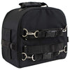 Milwaukee Leather MP8190 black motorcycle sissy bar rack bag with sporty design, textile and PVC material, mounted on a bike.
