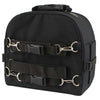 Milwaukee Leather MP8190 small black motorcycle sissy bar rack bag with sporty design, textile and PVC material, shown from the back.