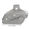 Milwaukee Leather MP8300 black PVC cruiser style riveted throw-over saddlebags on motorcycle for bikers and touring.