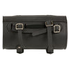 Milwaukee Leather MP8520 black PVC motorcycle windshield tool bag with buffalo nickel snaps and clip attachment.