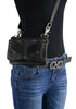 Milwaukee Leather MP8850 Ladies ‘Winged’ Black Leather Multi-Pocket Belt Bag