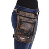 Milwaukee Leather MP8881 Camouflage Utility-Pocket Leather Thigh Bag with Waist Belt; includes a deep utility pocket