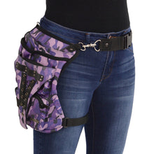 Milwaukee Leather MP8886 Ladies Purple Leather Camouflage Conceal and Carry Black Thigh Bag