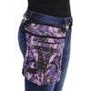 Milwaukee Leather MP8886 Ladies Purple Leather Camouflage Conceal and Carry Black Thigh Bag