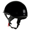 Milwaukee Helmets MPH9719DOT Dot Approved 'Momentum' Glossy Black Half Motorcycle Helmet for Men and Women Biker w/ Drop Down Tinted Visor