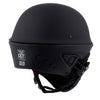 Milwaukee Leather MPH9830DOT Rascal 3/4 open face motorcycle helmet in flat black, side and back view showing helmet design.