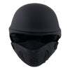 Milwaukee Leather MPH9830DOT Rascal 3/4 open face motorcycle helmet in flat black, suitable for men and women, front view.