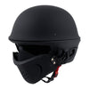 Milwaukee Leather MPH9830DOT Rascal 3/4 open face motorcycle helmet in flat black with matte finish, for men and women bikers.