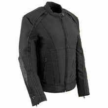 Milwaukee Leather MPL1954 Women's 'Studded Wings' Black Textile Moto Jacket