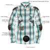Milwaukee Leather Women's plaid flannel biker shirt with CE-approved armor and reinforced aramid fiber for protection.
