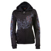 Milwaukee Leather Women's black hoodie sweatshirt with "Live, Love, Ride" and roses artwork print, made by HighwayLeather.