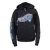 Milwaukee Leather Women's Angel Roses black zip-up hooded sweatshirt with graphic print, casual textile clothing from HighwayLeather.