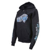 HighwayLeather Milwaukee Leather Women's Angel Roses black zip-up hooded sweatshirt with graphic rose design and front pockets.