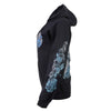 Milwaukee Leather Women's Angel Roses zip-up black hooded sweatshirt, stylish textile clothing by HighwayLeather.