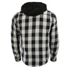 Milwaukee Leather MPM1629 Men's Plaid Hooded Flannel Biker Shirt with CE Approved Armor - Reinforced w/ Aramid Fibers